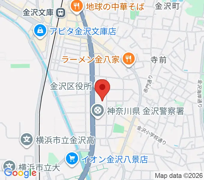 横浜市金沢公会堂の地図