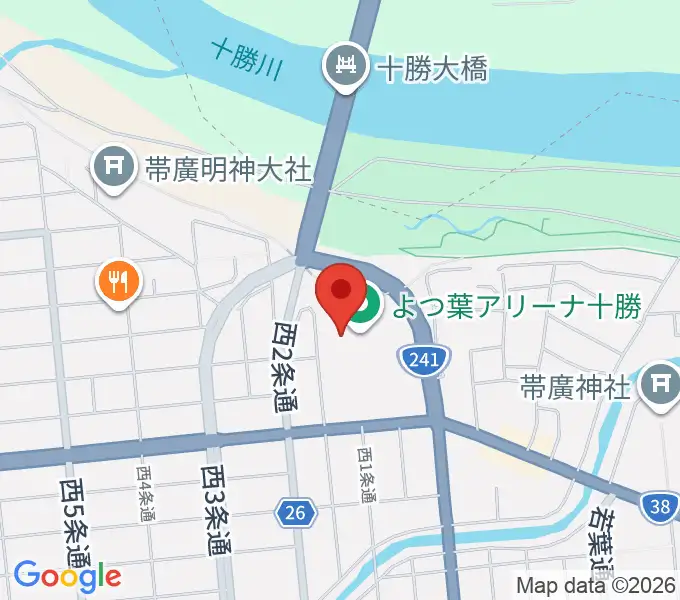 よつ葉アリーナ十勝の地図