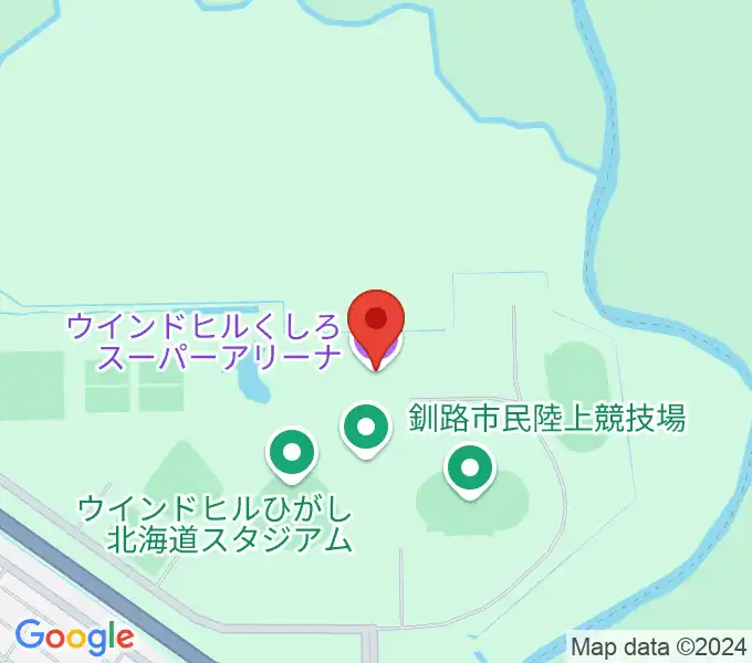 ウインドヒルくしろスーパーアリーナの地図