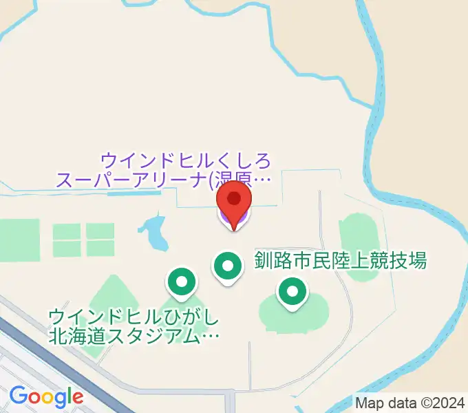 ウインドヒルくしろスーパーアリーナの地図