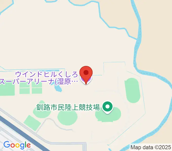 ウインドヒルくしろスーパーアリーナの地図