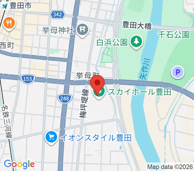 スカイホール豊田の地図