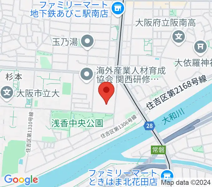 大阪市立住吉スポーツセンター・屋内プールの地図