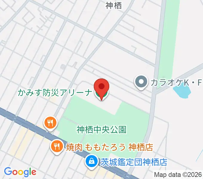 かみす防災アリーナの地図