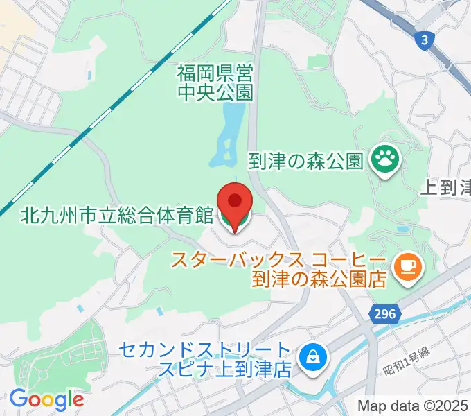 北九州市立総合体育館の地図