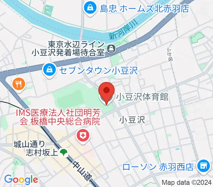 小豆沢体育館の地図