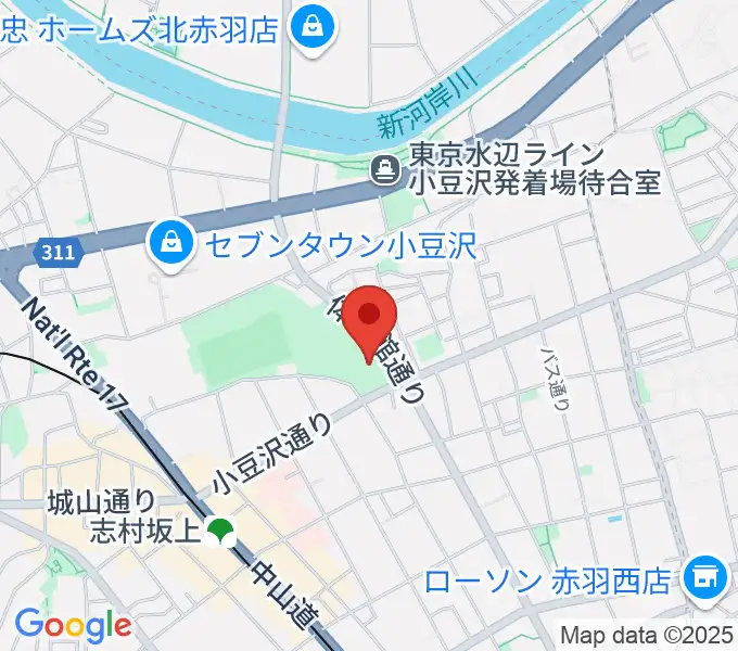 小豆沢体育館の地図