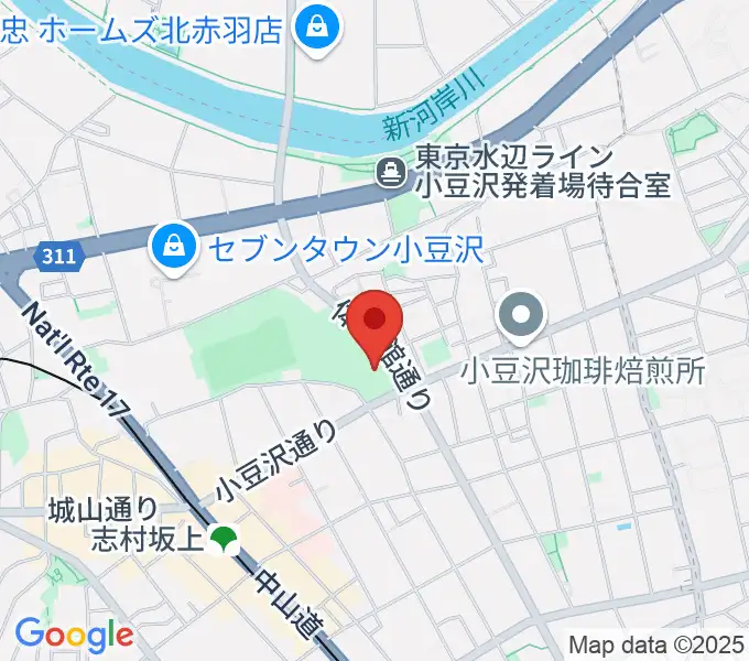 小豆沢体育館の地図