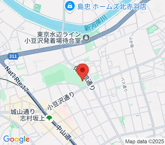小豆沢体育館の地図