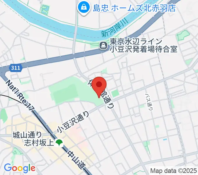 小豆沢体育館の地図