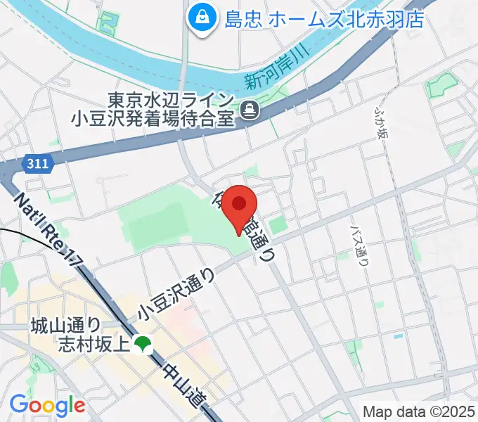 小豆沢体育館の地図