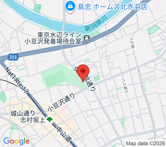小豆沢体育館の地図