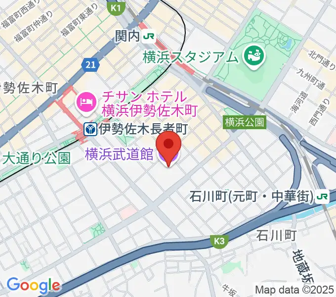 横浜武道館の地図