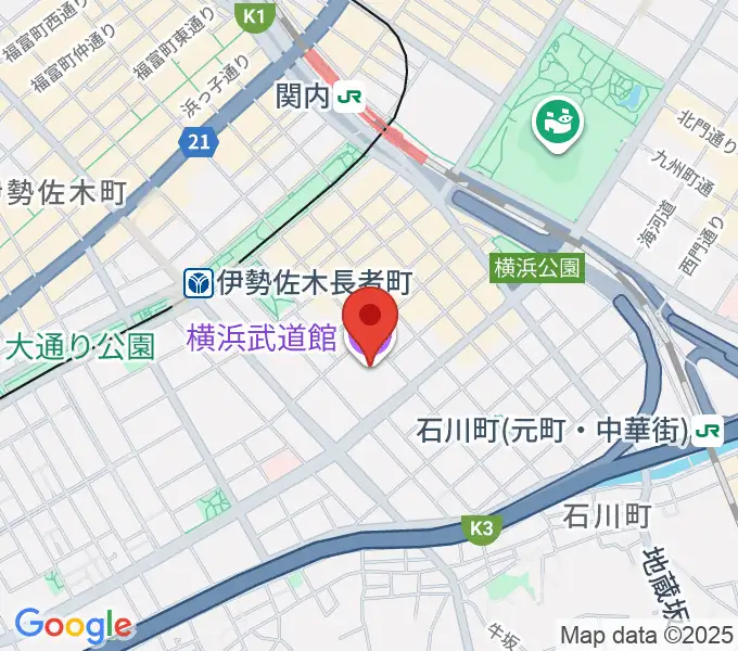 横浜武道館の地図