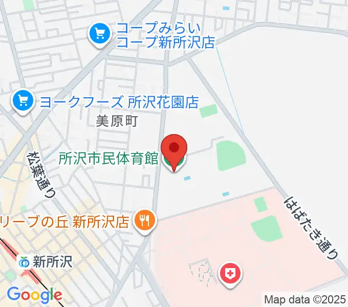 所沢市民体育館の地図