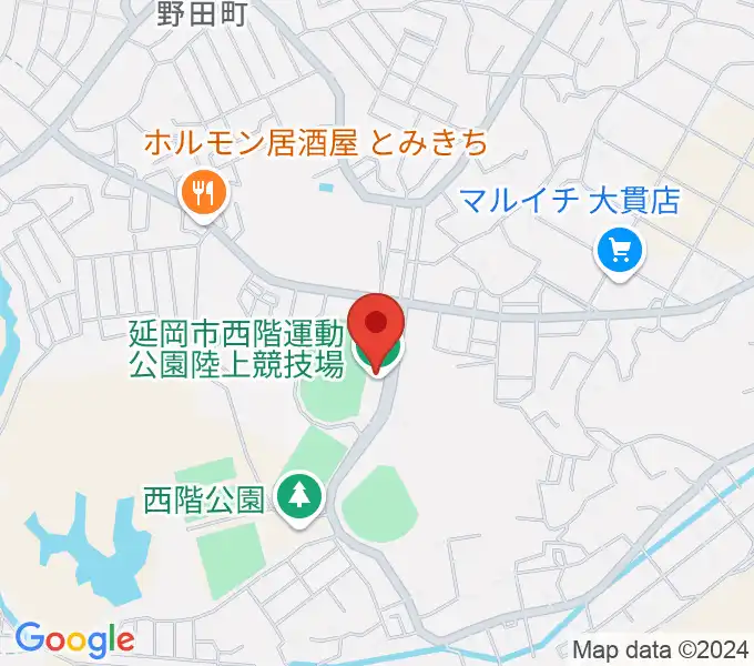 延岡市西階総合運動公園陸上競技場の地図