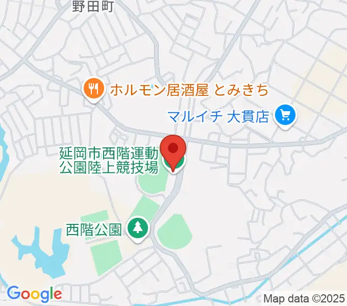 延岡市西階総合運動公園陸上競技場の地図