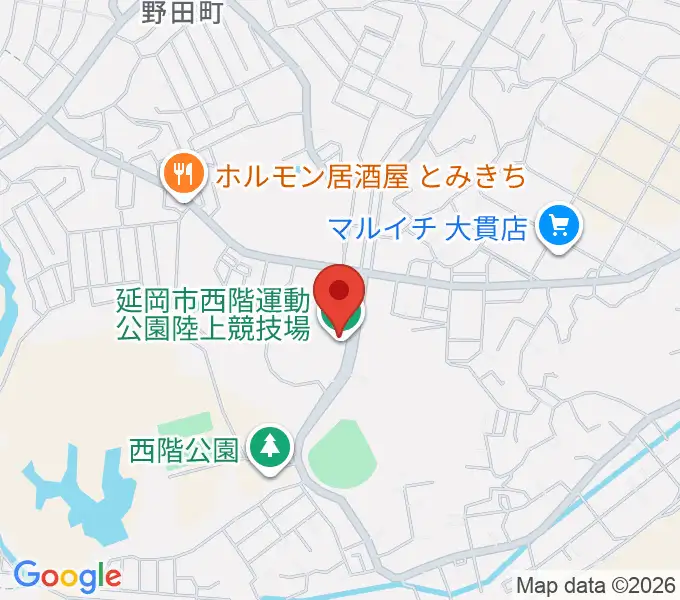 延岡市西階総合運動公園陸上競技場の地図