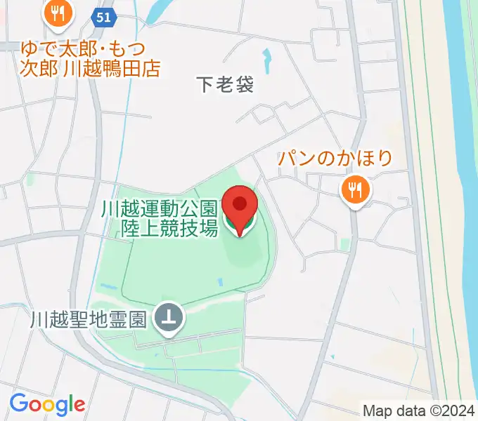 川越運動公園陸上競技場の地図