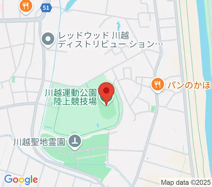 川越運動公園陸上競技場の地図