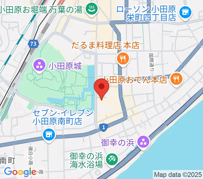 小田原三の丸ホールの地図
