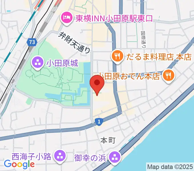 小田原三の丸ホールの地図