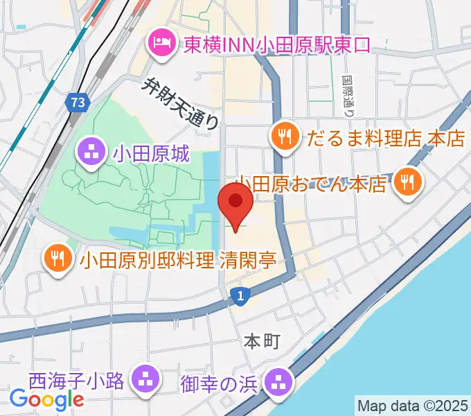小田原三の丸ホールの地図