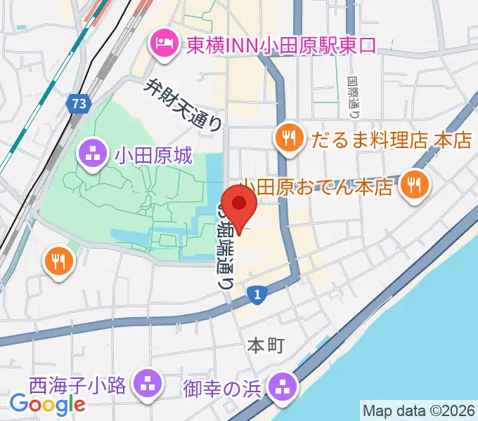 小田原三の丸ホールの地図