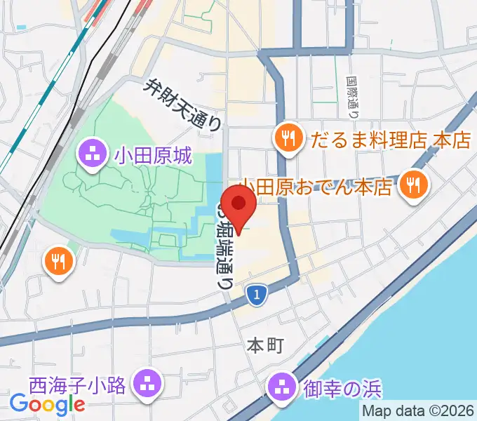 小田原三の丸ホールの地図