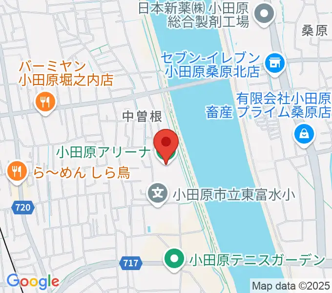 小田原アリーナの地図