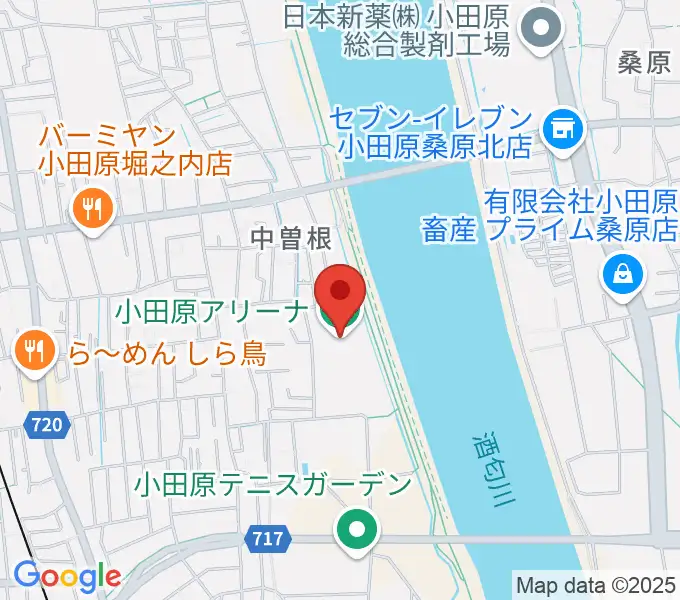 小田原アリーナの地図