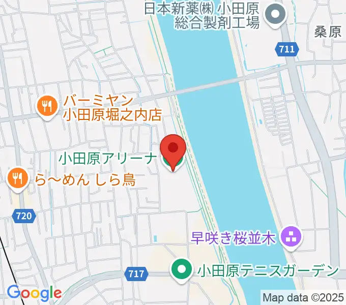 小田原アリーナの地図