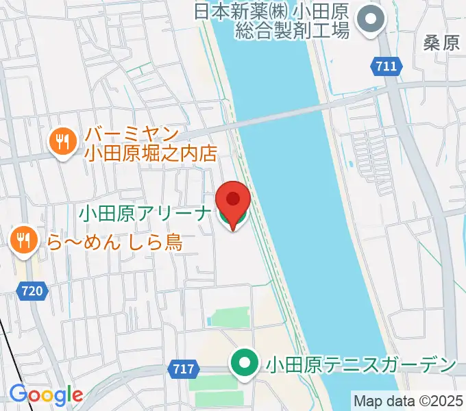 小田原アリーナの地図