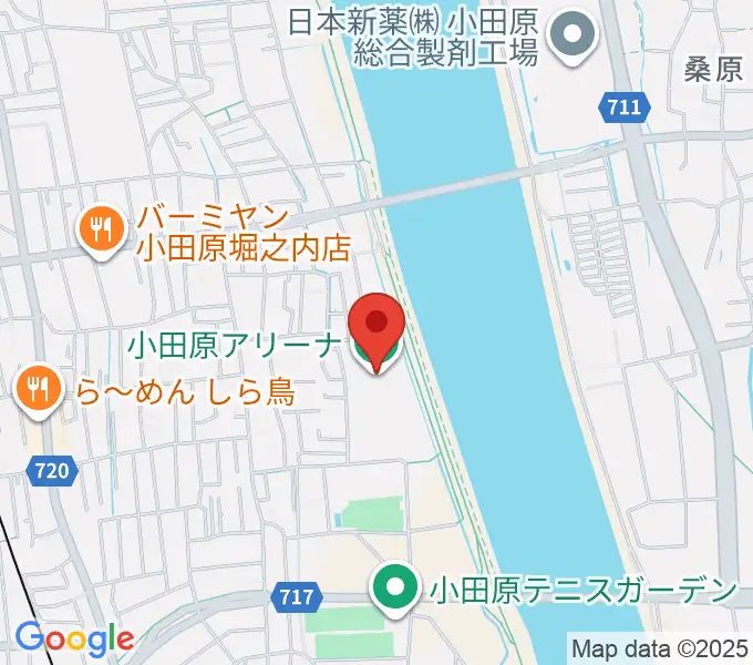 小田原アリーナの地図