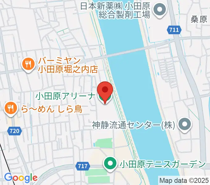 小田原アリーナの地図