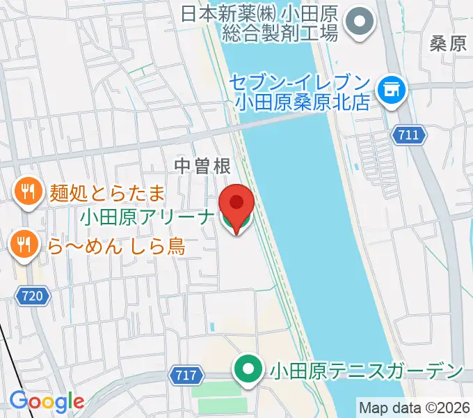 小田原アリーナの地図