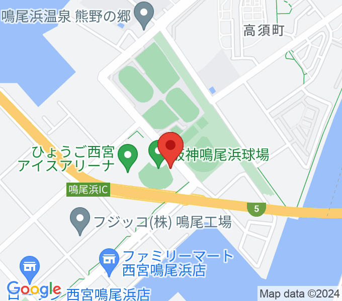 タイガース・デン（阪神鳴尾浜球場）の場所