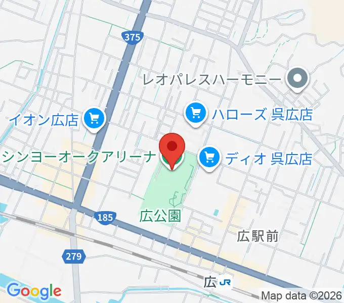 シシンヨーオークアリーナの地図