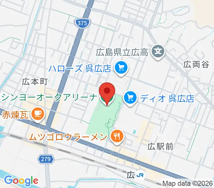 シシンヨーオークアリーナの地図