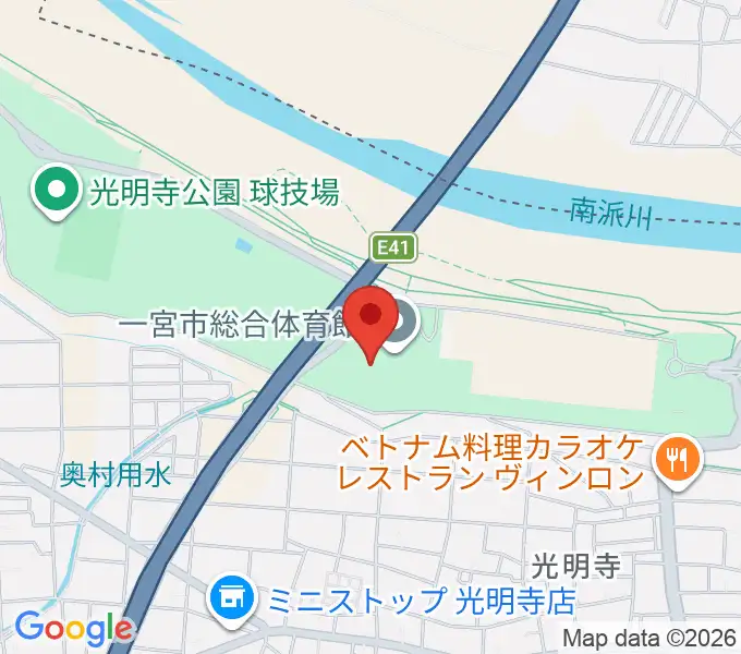 一宮市総合体育館 いちい信金アリーナの地図