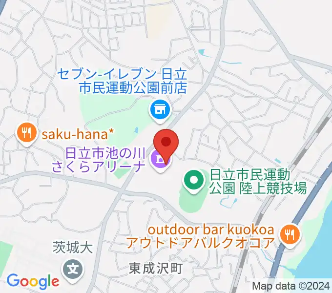 日立市池の川さくらアリーナの地図