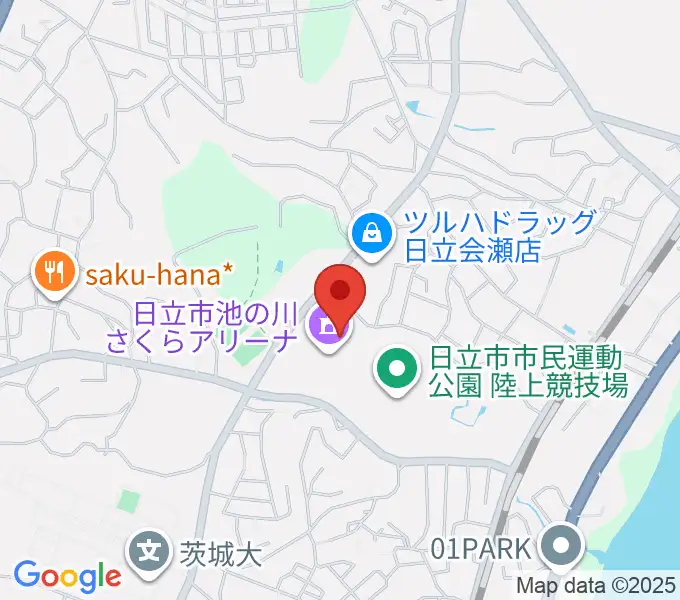 日立市池の川さくらアリーナの地図