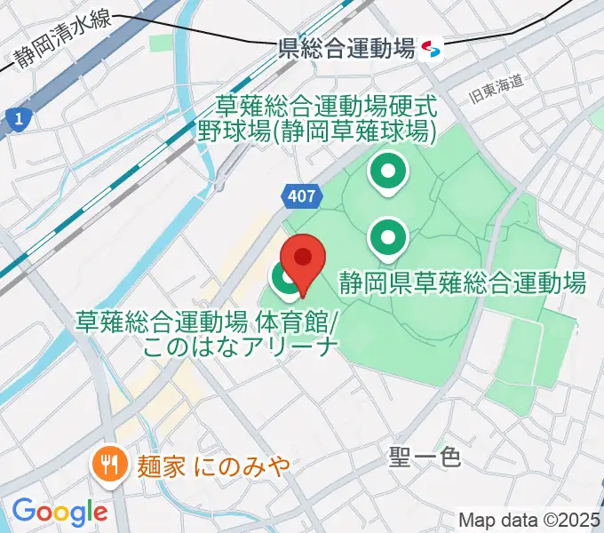 草薙総合運動場体育館の地図