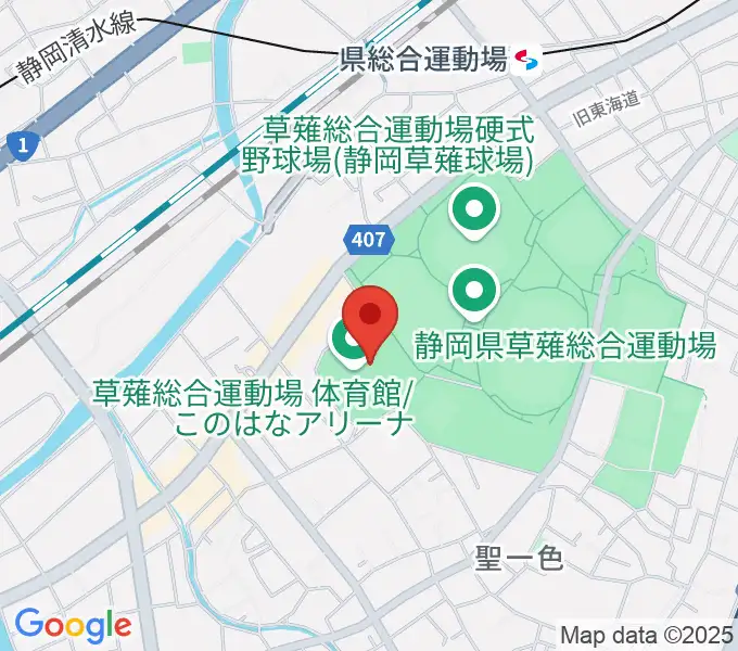 草薙総合運動場体育館の地図