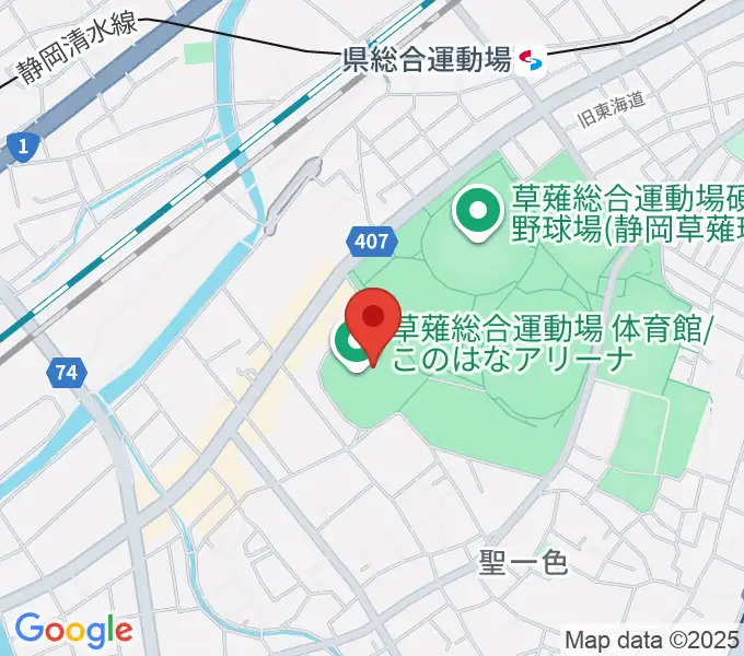 草薙総合運動場体育館の地図