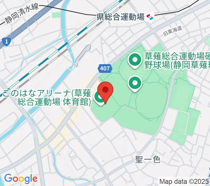 草薙総合運動場体育館の地図