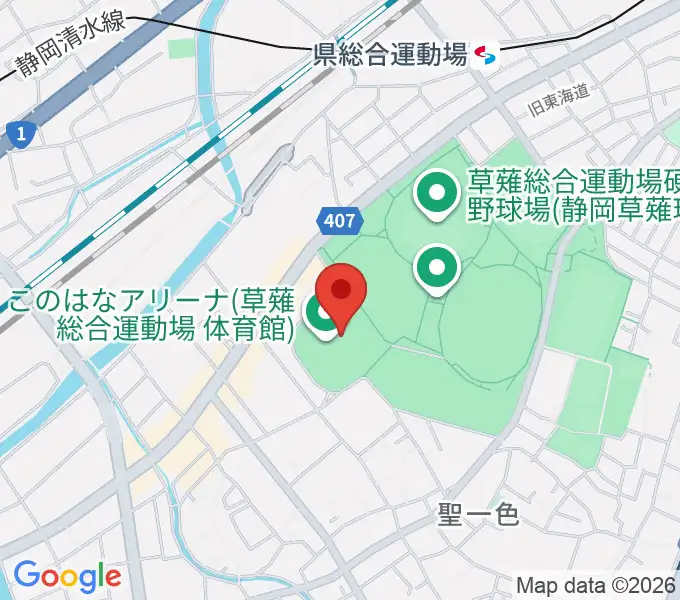 草薙総合運動場体育館の地図