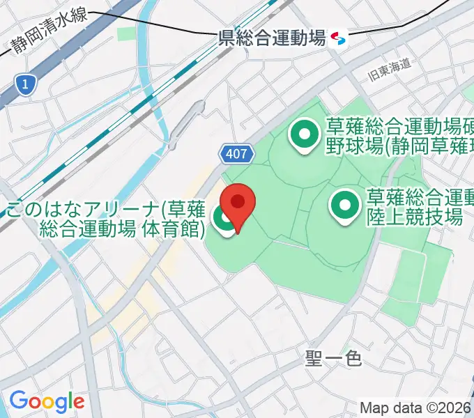 草薙総合運動場体育館の地図