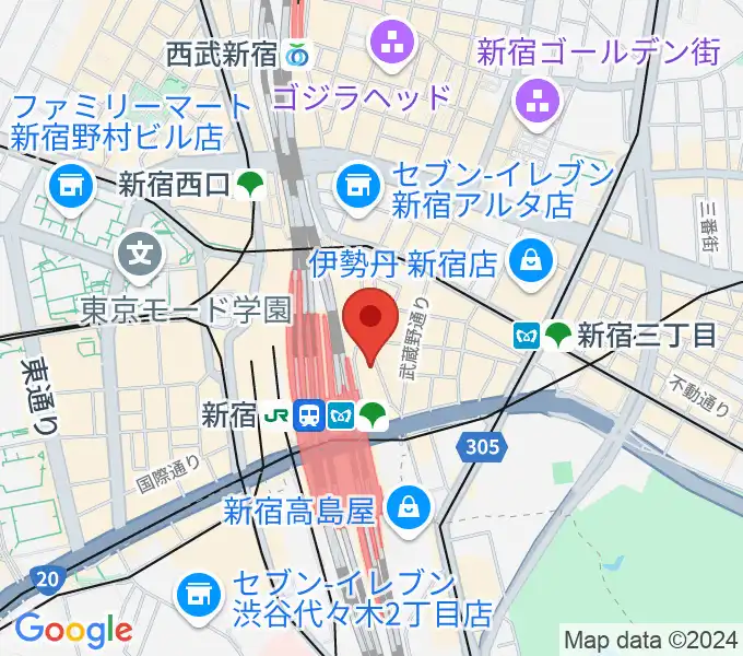 新宿シネマカリテの地図