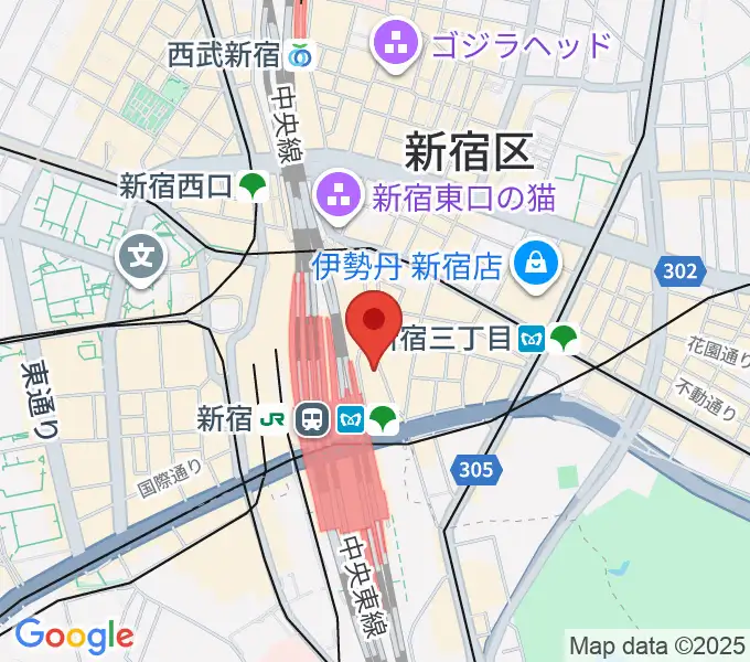 新宿シネマカリテの地図
